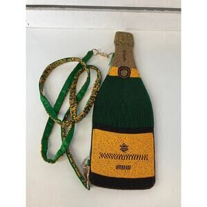 TIANA SMALL GREEN, YELLOW SEED BEAD BOTTLE CROSSBODY BAG